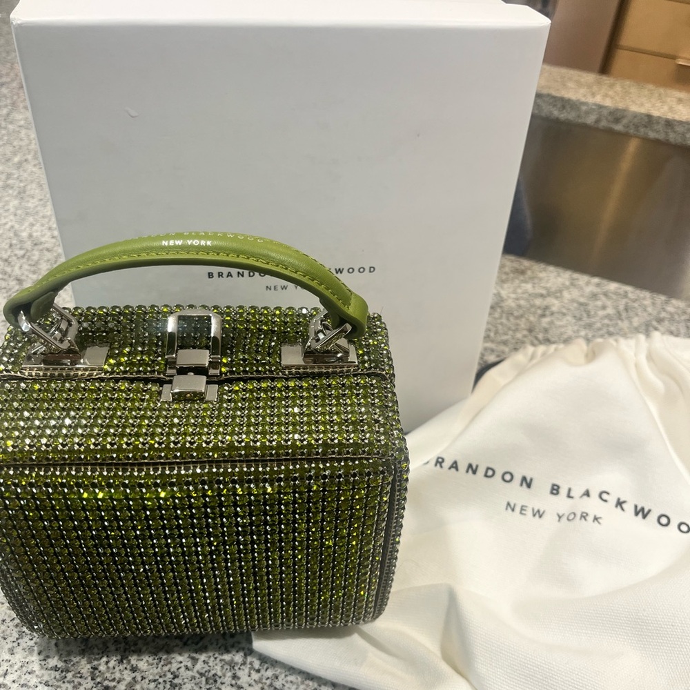Brandon Blackwood Olive Crystal Box Bag
